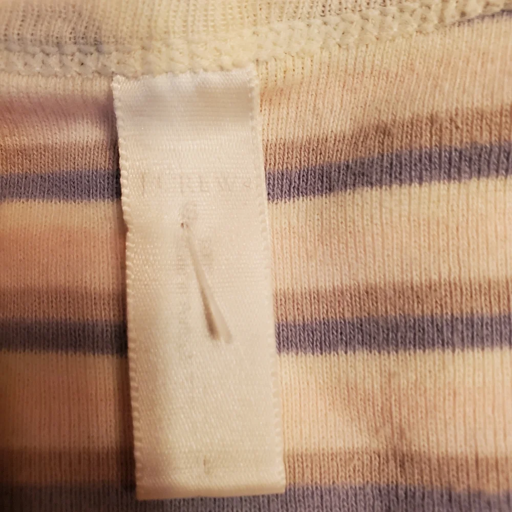 J Crew White & Grey Striped Sleeveless Top
